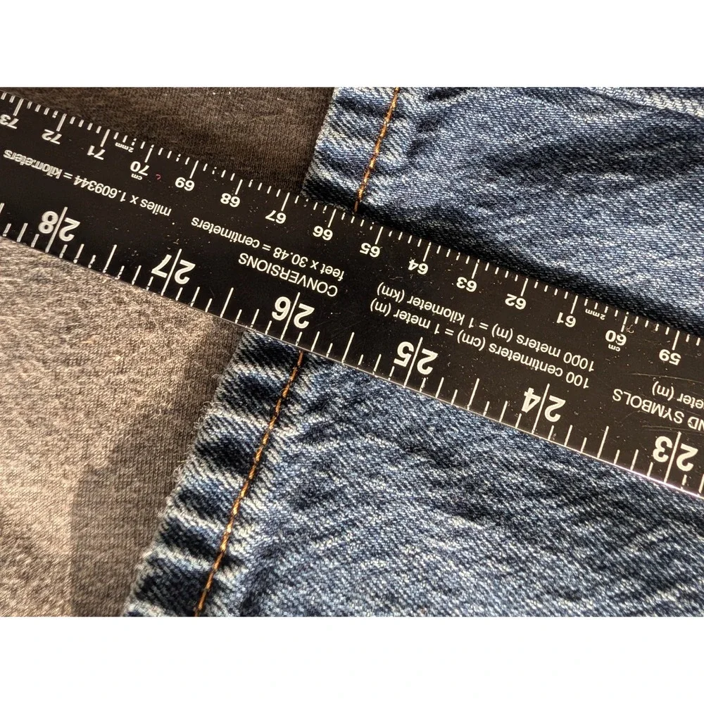 Levis 502 Regular Taper Mens Jeans Blue Medium Wash Denim 34x29 Distressed